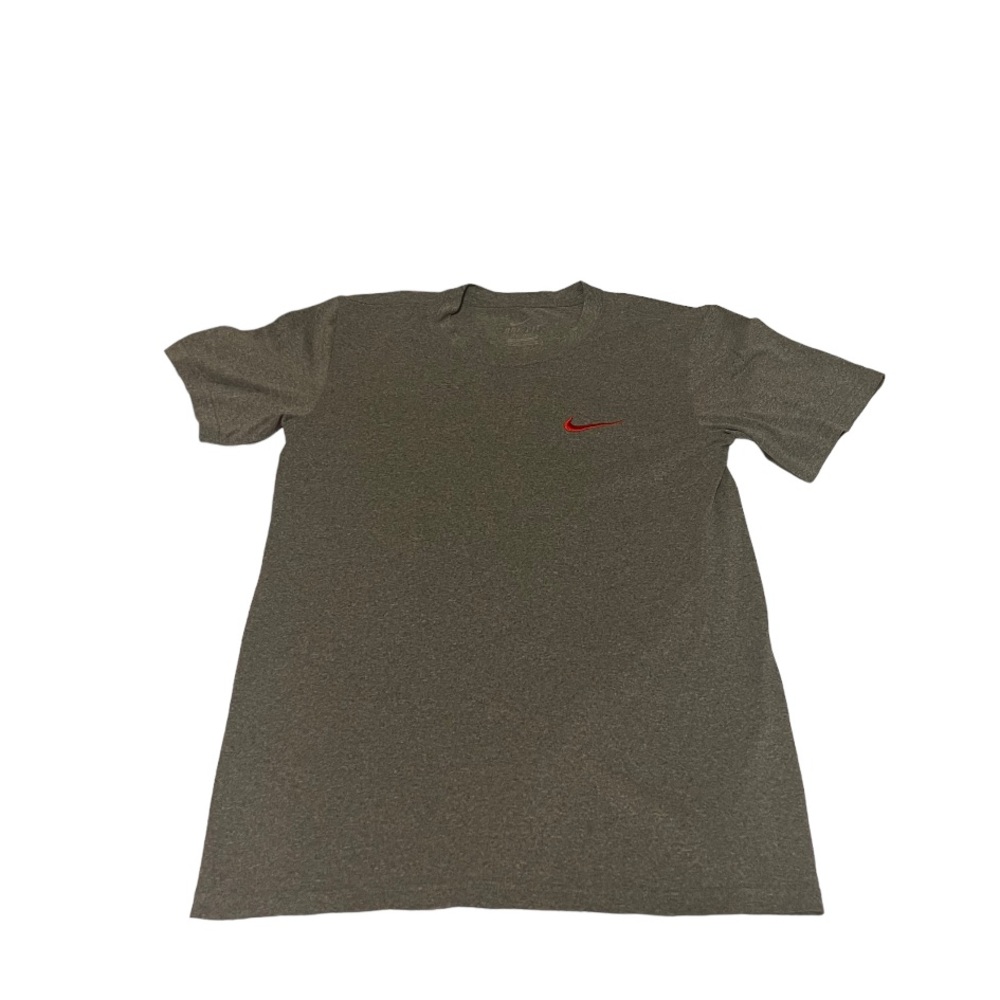 Nike Shirt Boys XL Gray Lightweight Crewneck Embroidered Logo Solid Short Sleeve